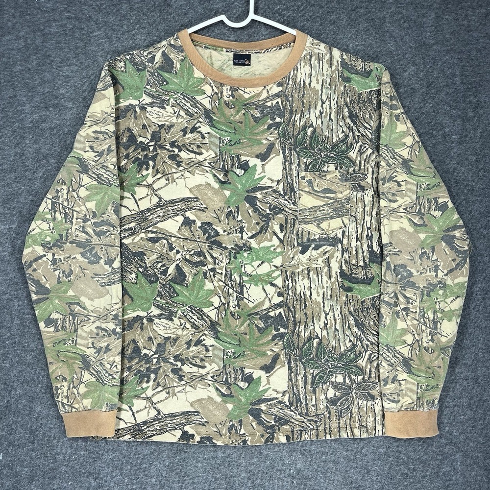 Vintage Rattlers Brand Shirt‎ Mens XL Realtree Camo Single Stitch 90s Pocket Tee